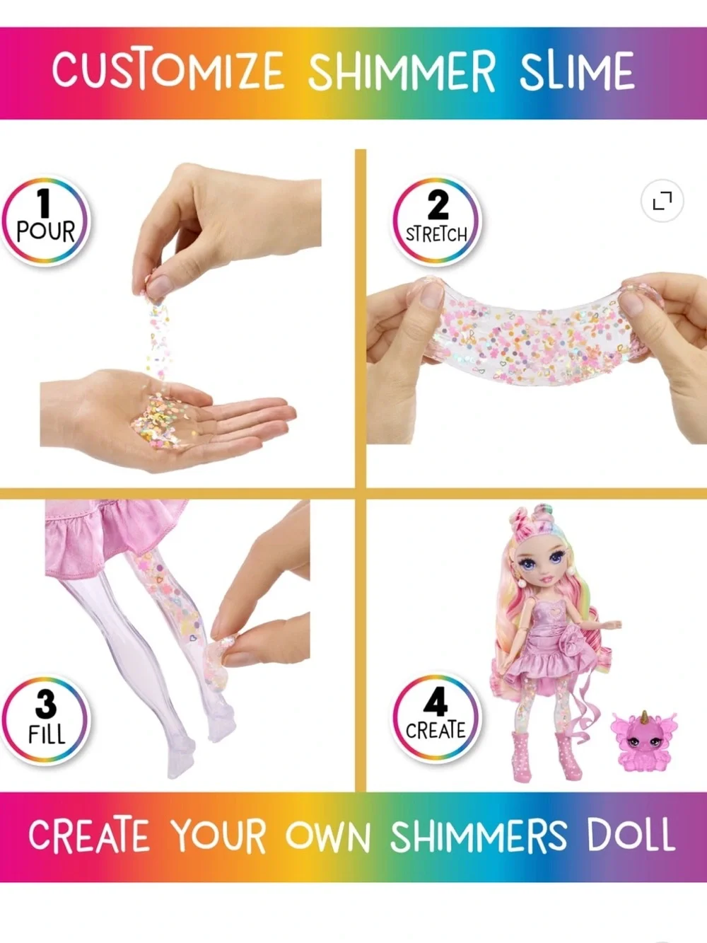 Rainbow High Rainbow Shimmers with Slime - Bella, Pink 11